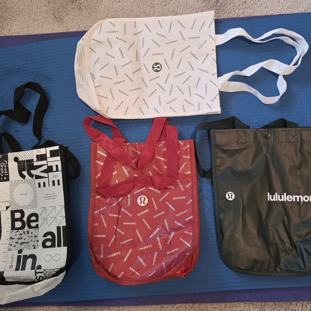 lululemon athletica Red, White, Black and Gray Tote Bag Collection